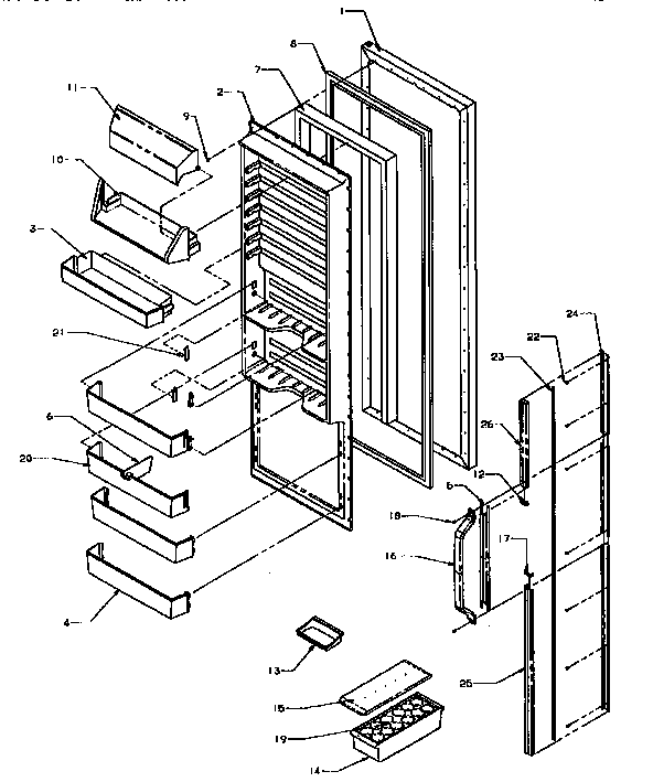 Kenmore 5969555580 refrigerator door diagram