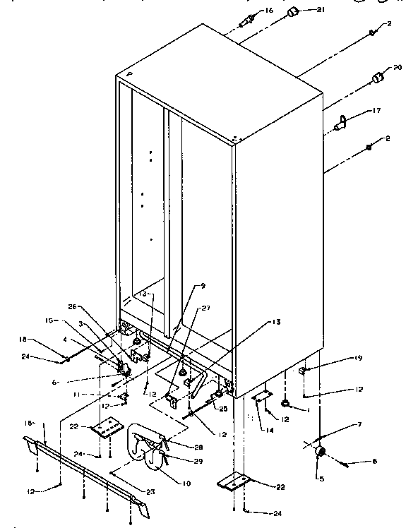 Kenmore 5969555580 drain and roller diagram