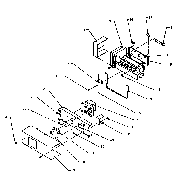 Kenmore 5969555580 ice maker/auger motor diagram