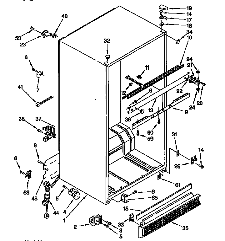 Whirlpool ED25DMXDN00 cabinet parts diagram