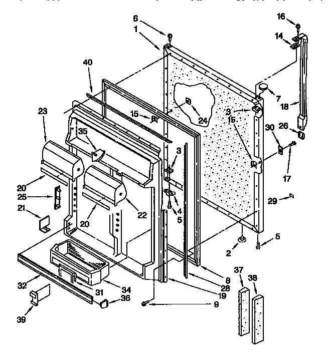 Whirlpool ED25DMXDN00 refrigerator door parts diagram