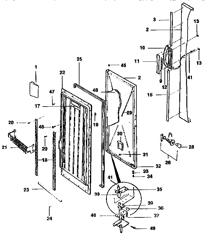 Kenmore 2539235788 door diagram