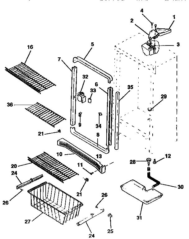 Kenmore 2539235788 cabinet diagram