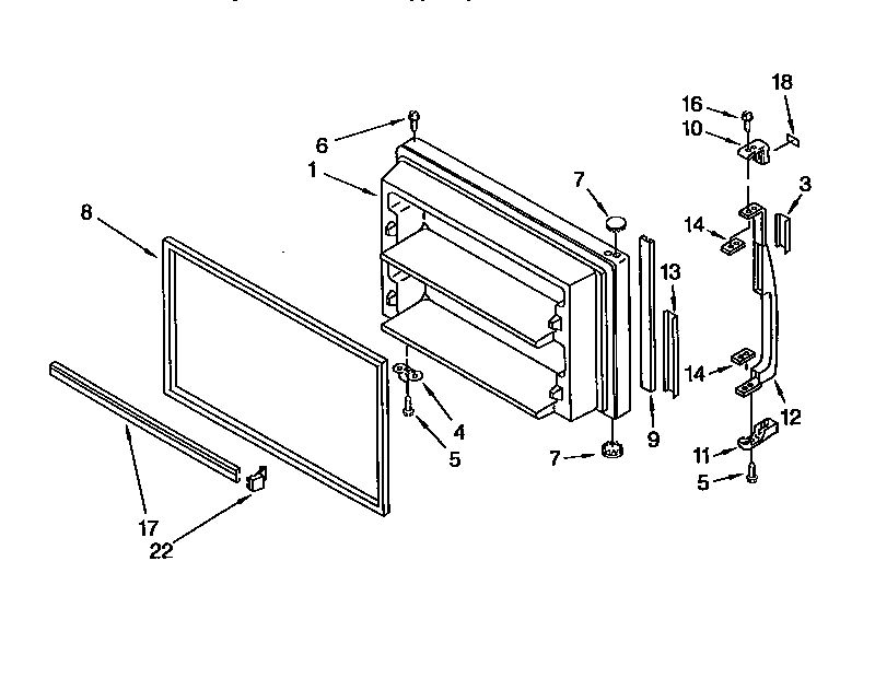 Kenmore 1069658481 freezer door diagram