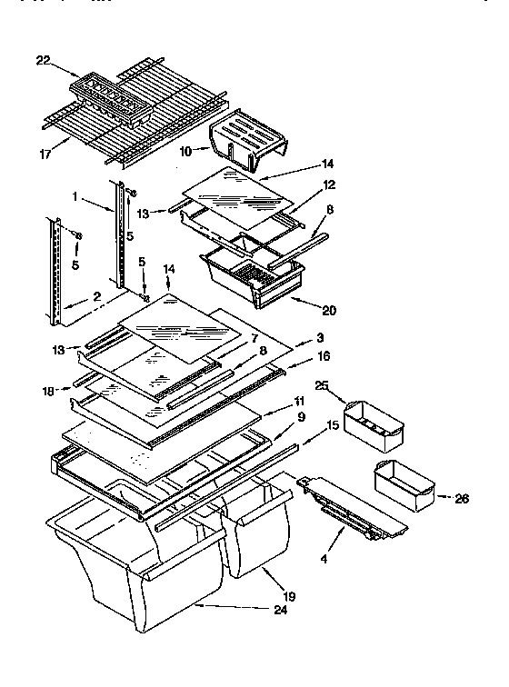 Kenmore 1069658481 shelf diagram