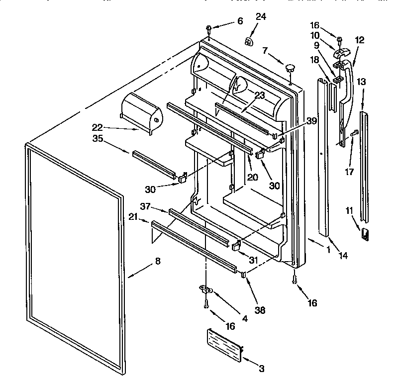 Kenmore 1069658481 refrigerator door diagram