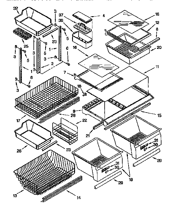 Kenmore 1069751880 shelf diagram