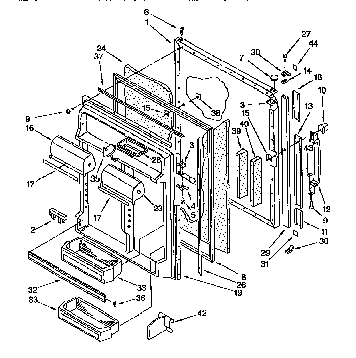 Kenmore 1069751880 refrigerator door diagram