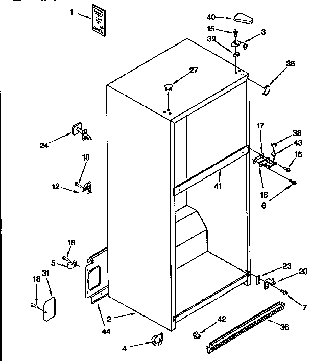 Kenmore 1069750320 cabinet assembly diagram