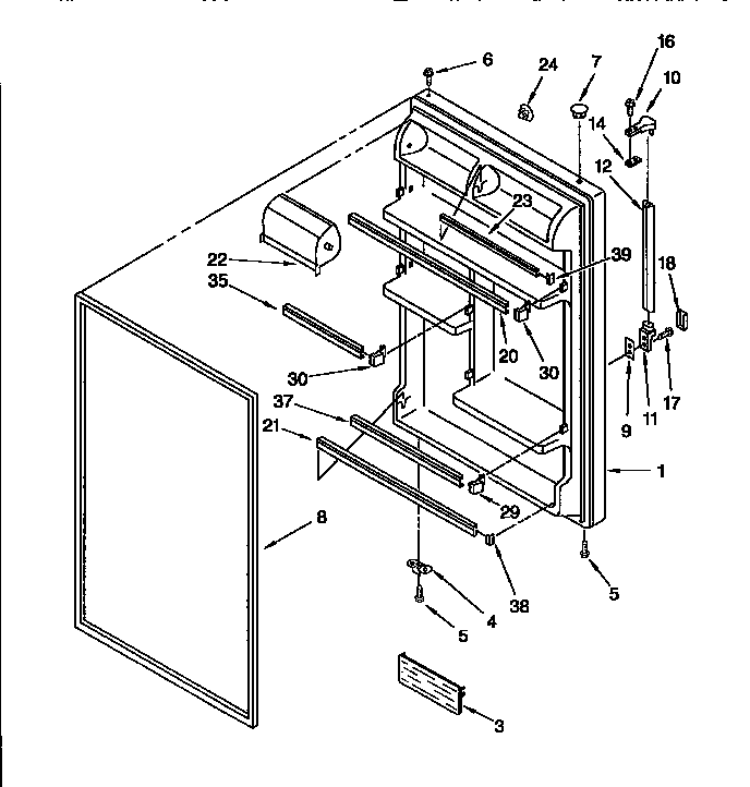 Kenmore 1069750320 refrigerator door assembly diagram