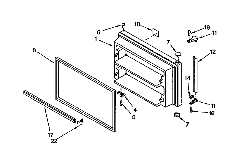 Kenmore 1069650311 freezer door parts diagram