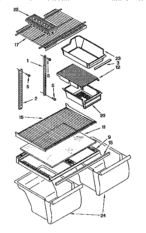 Kenmore 1069650311 shelf parts diagram