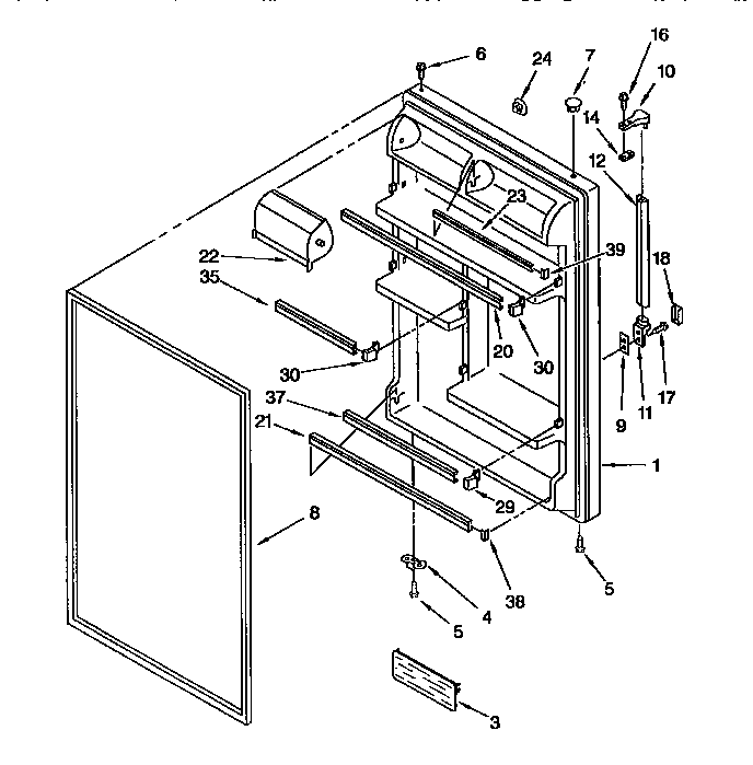 Kenmore 1069650311 refrigerator door parts diagram