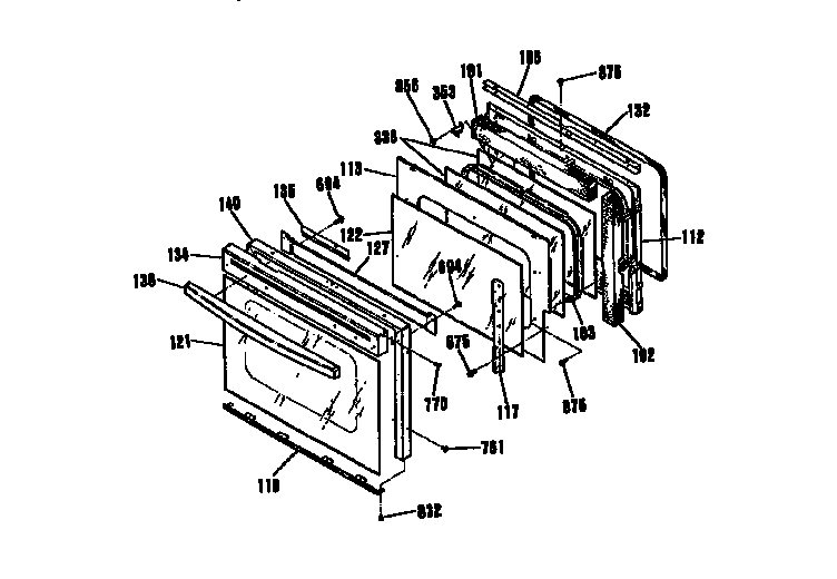 Kenmore 9114105990 door section diagram