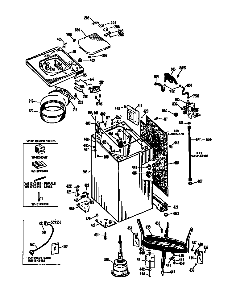GE WWA8600SCLAA cabinet and suspension asm. diagram