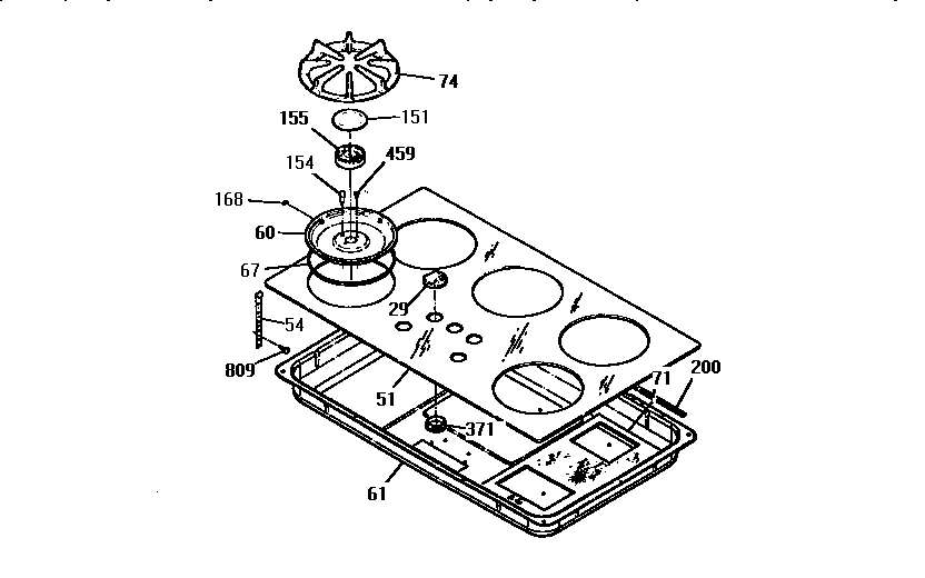 Kenmore 36333356590 main top section diagram