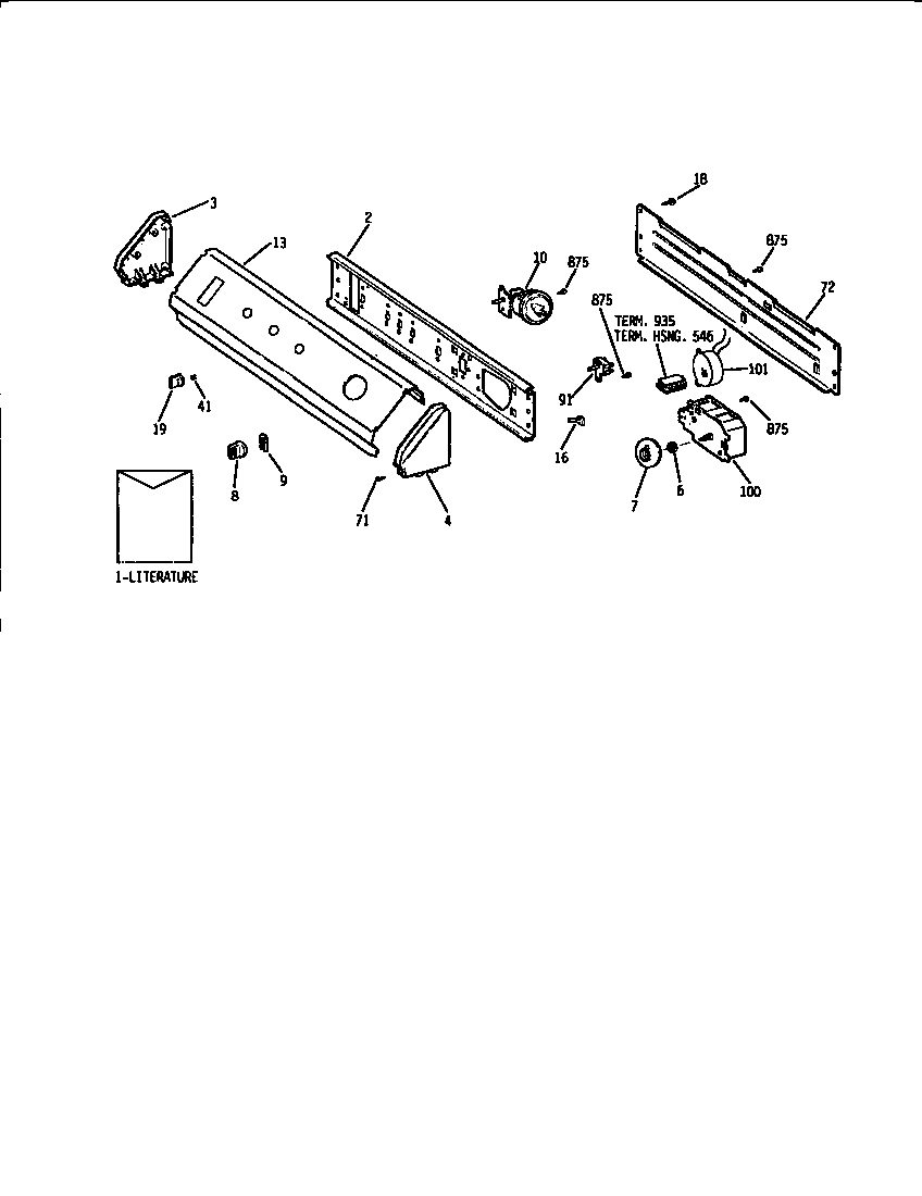 GE WWA6800SALAD backsplash diagram