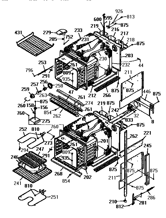 Kenmore 3634803993 body section diagram