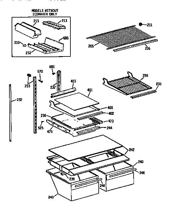 GE TBX18DIXCRAA shelf asm diagram