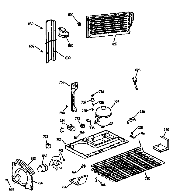 GE TBX18DIXCRAA unit diagram