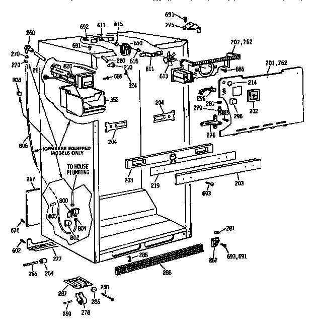 GE TBX21NIXBRAA cabinet parts diagram