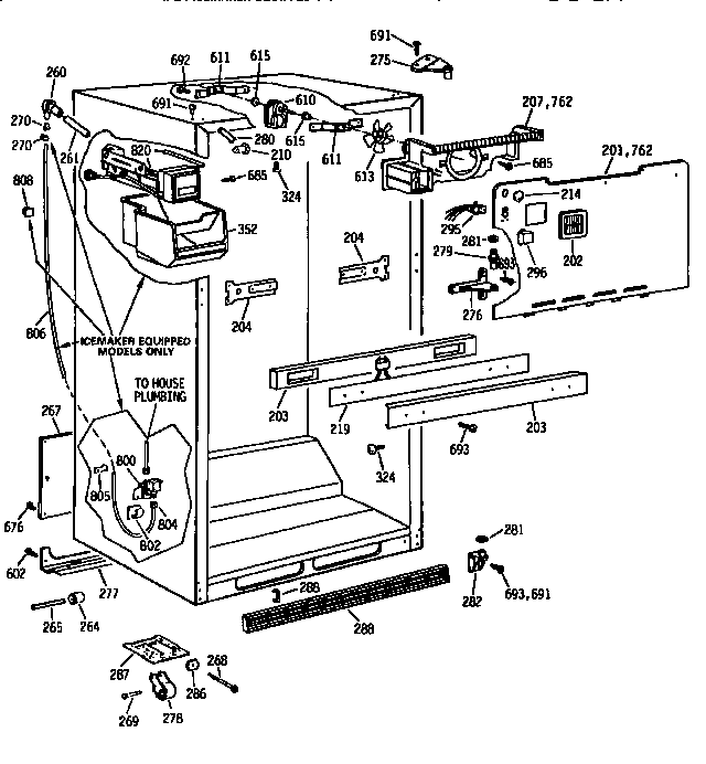 GE TBX18DIXERAA cabinet parts diagram