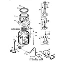 GE WWA9835SALWW tub, basket and agitator diagram