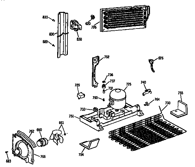 GE TBX21JISRRAD unit assembly diagram