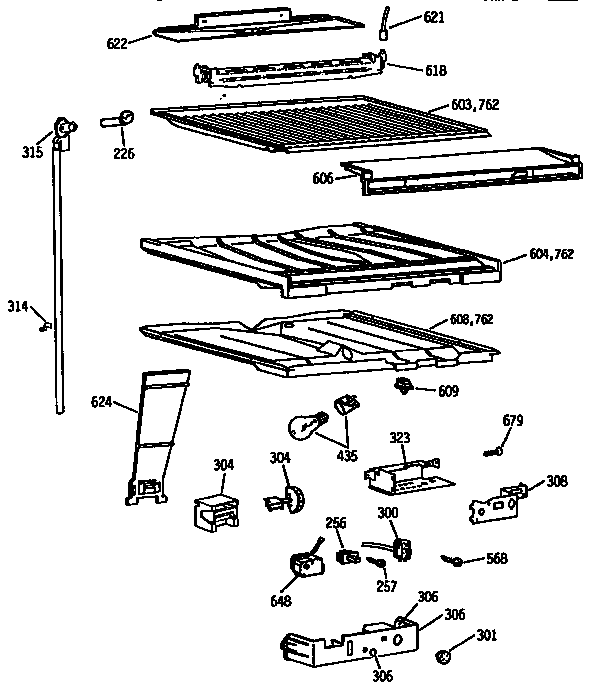 GE TBX18DISJRAD compartment seperator diagram