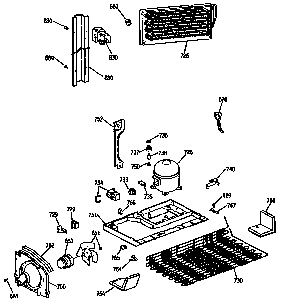 GE TBX18DISJRAD unit assembly diagram