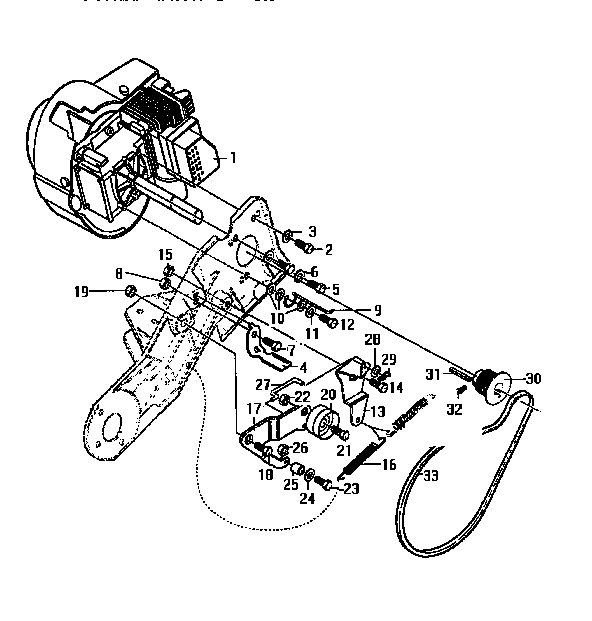Craftsman 536884580 engine and drive assembly diagram