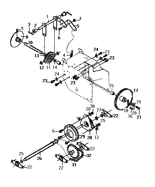 Craftsman 536886281 drive assembly diagram