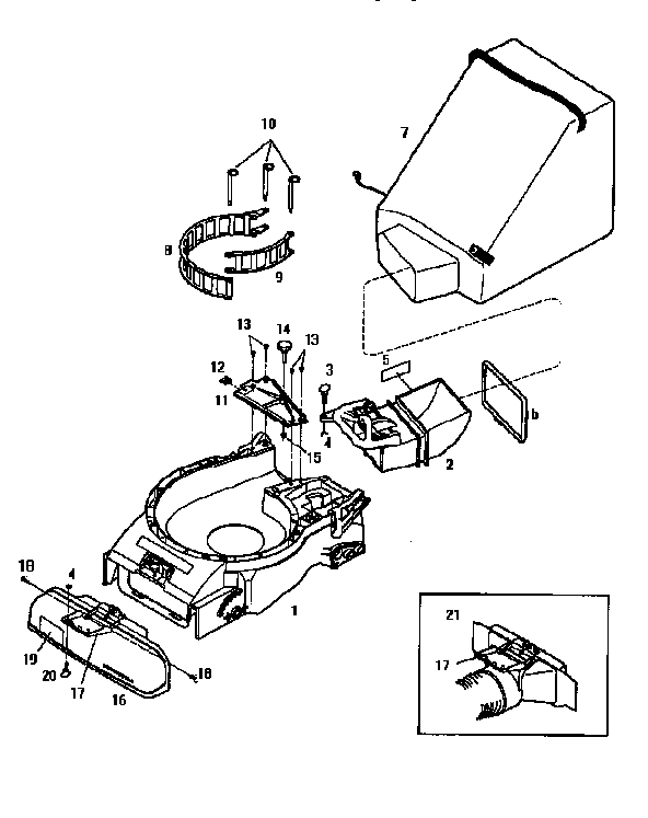 Troybilt 47291 housing collection assembly diagram