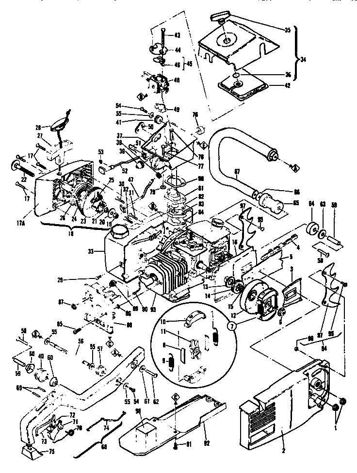McCulloch PRO MAC 610 general assembly diagram