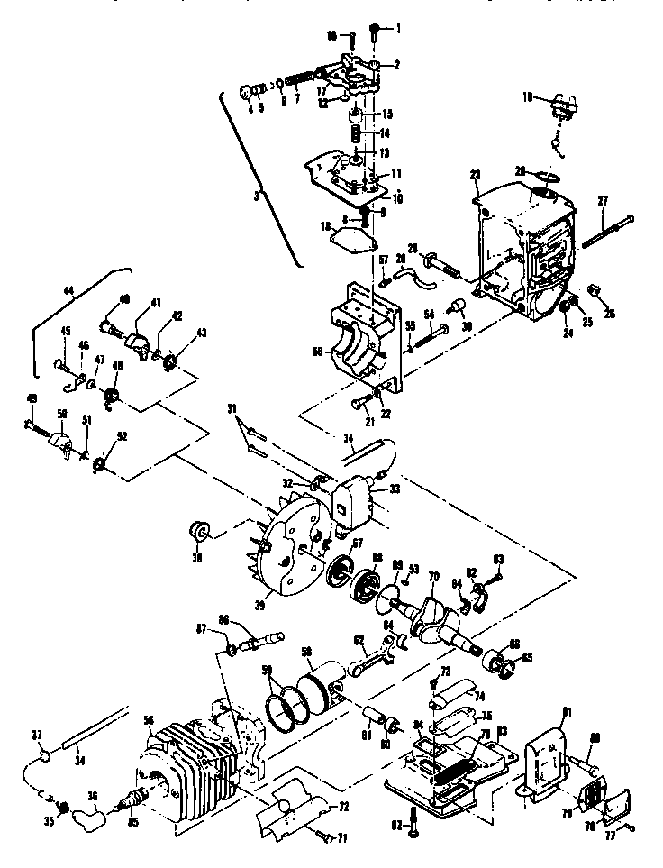McCulloch PRO MAC 610 powerhead oiler assemblies diagram