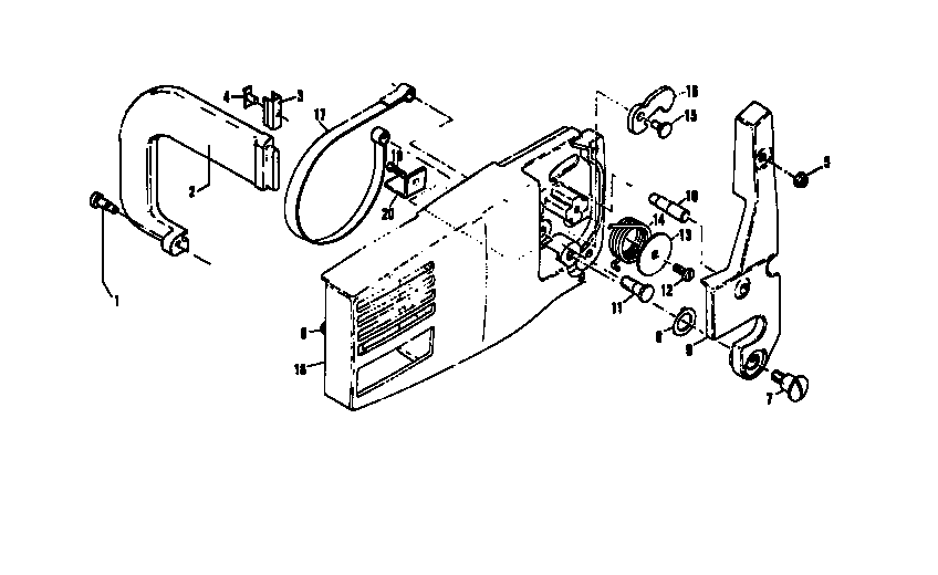 McCulloch PRO MAC 610 chain brake assemblies diagram