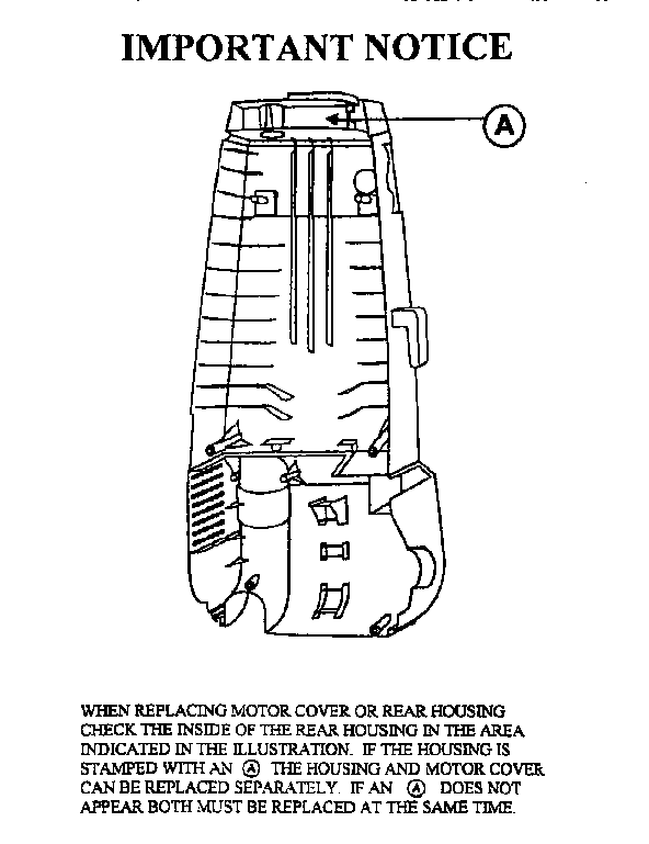 Eureka 4340AT important notice diagram