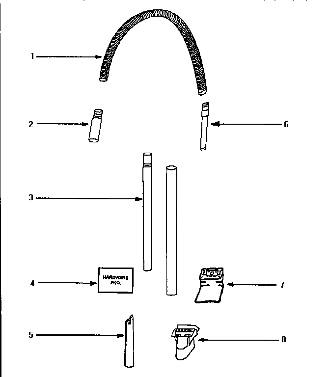 Eureka 4340AT hose assembly diagram