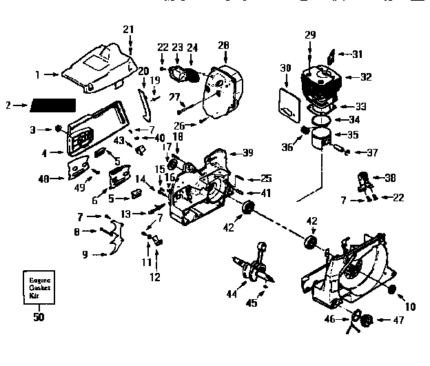 Poulan 415 cylinder assy. diagram