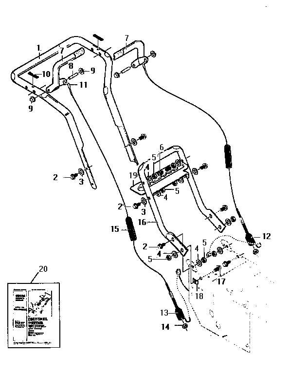 Craftsman 536886622 handle assembly diagram