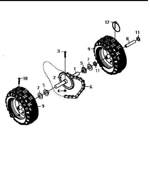 Craftsman 536886622 wheel assembly diagram