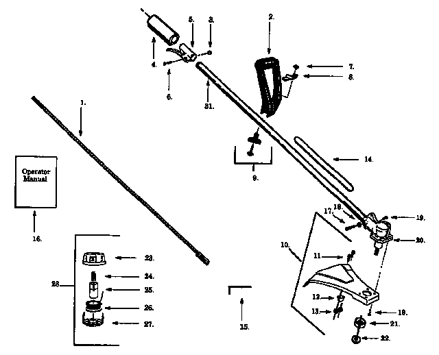 Craftsman 358798452 handle assembly diagram