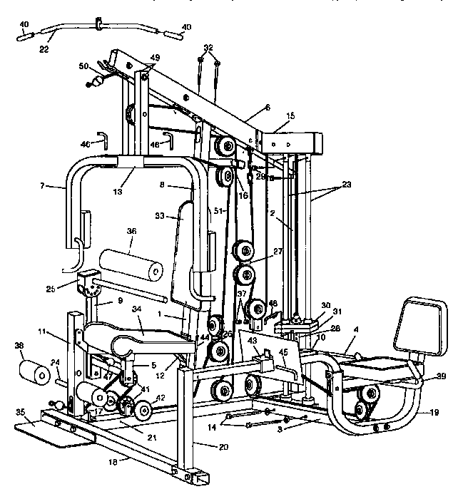 Gold's Gym G4394 frame assembly diagram