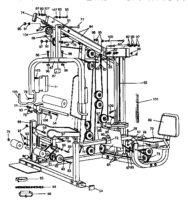 Gold's Gym G4394 informal components diagram