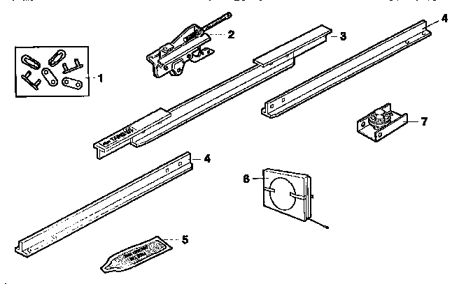 Craftsman 13953824SRT rail assembly diagram