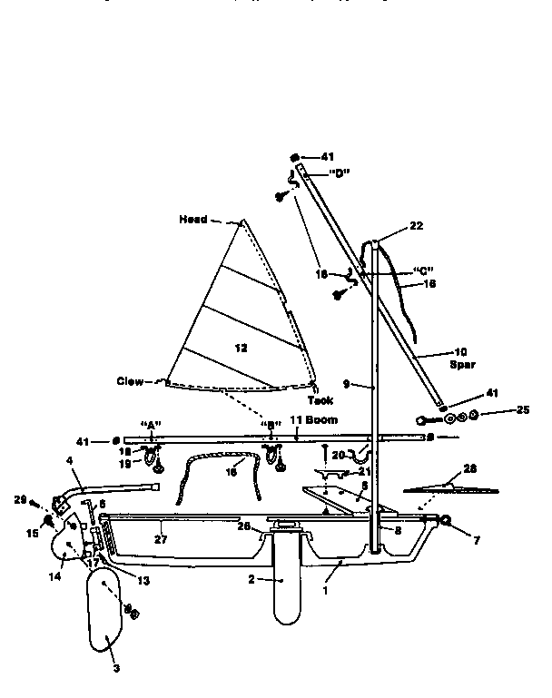 Super Snark SB114 super snark -sailboat diagram