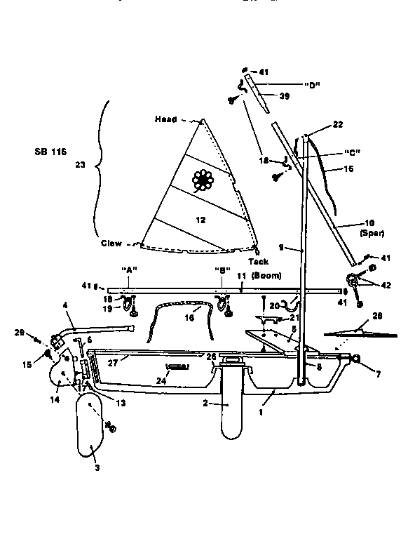Sunflower SB116 sunflower- sailboat diagram