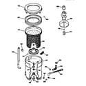 GE WNXR2100T2WW tub, basket and agitator diagram