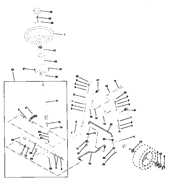 Craftsman 917252501 steering assembly diagram