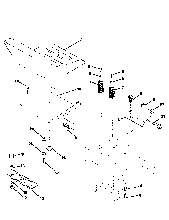 Craftsman 917252501 seat assembly diagram